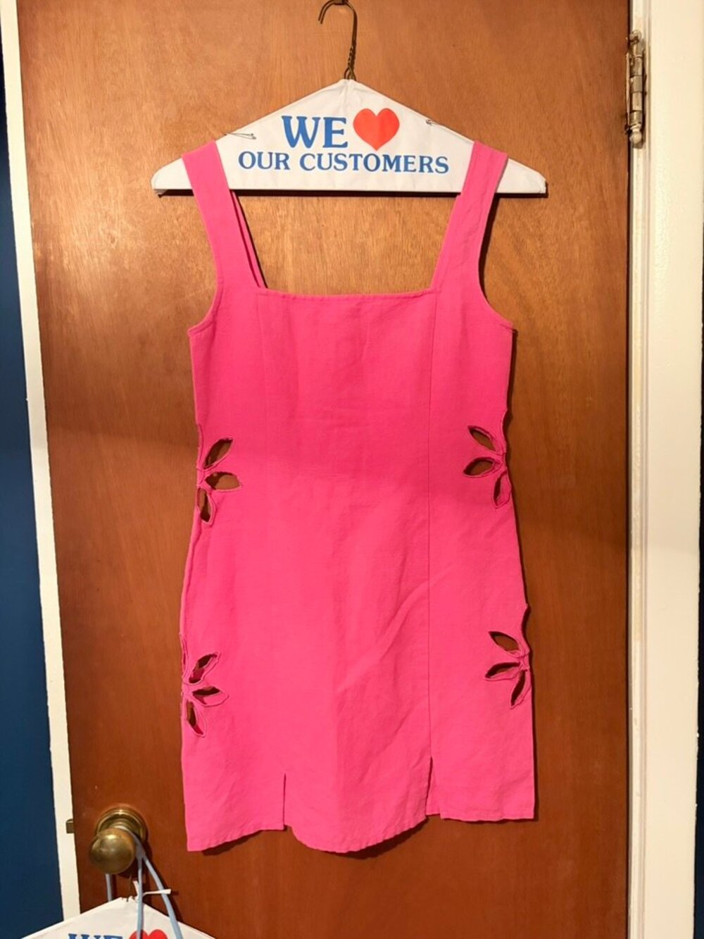 TACH PINK FLORAL CUT OUT DRESS